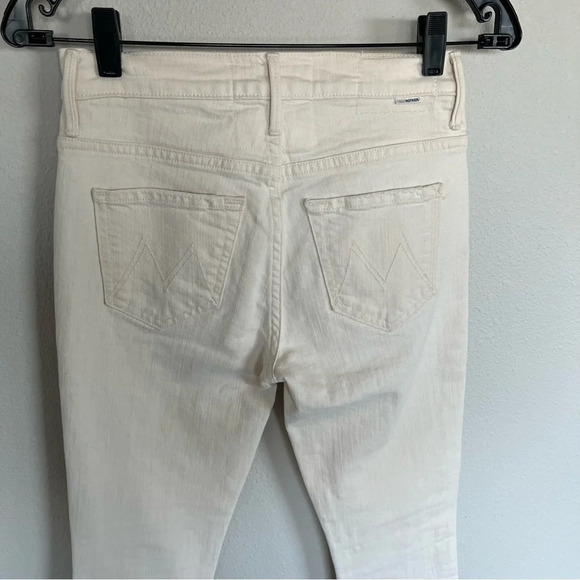 MOTHER Superior The Insider Ankle Fray Jean Act Natural Cream Off White Denim 25 - Picture 8 of 14